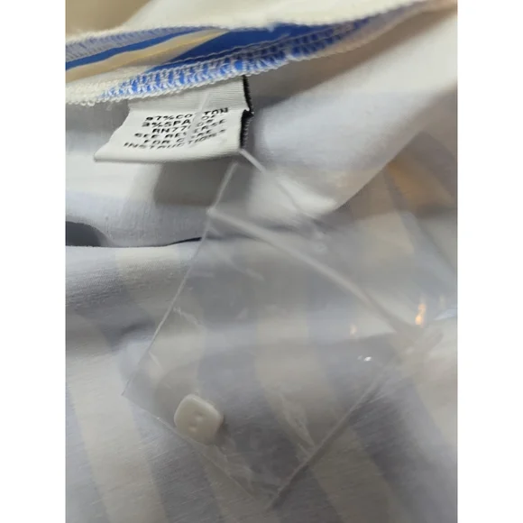 J Peterman Size 6 Blue White Striped Belted Shirt Dress Midi Pockets Classic - Picture 12 of 12